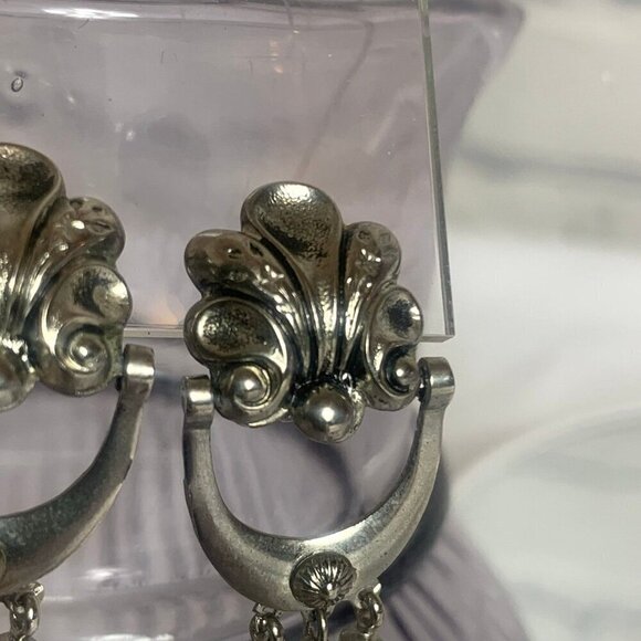 Vintage Silver Ornate Drop Earrings - Picture 3 of 6